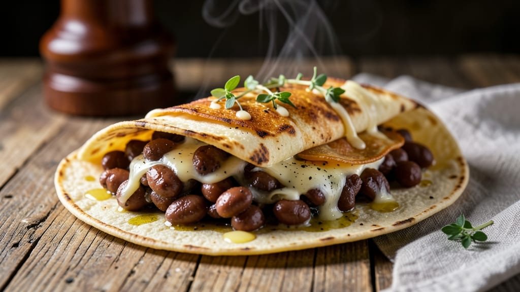 Baked Beans and Cheese Burritos Recipe: Crispy Tortilla Crowns Over Smoky Cheese Streaks