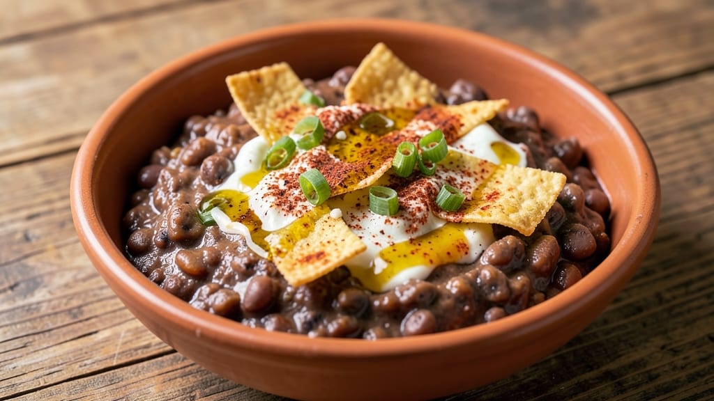 Black Bean and Cheese Dip Recipe: Crunchy Tortilla Crown Over Smoky Cheddar Rivers