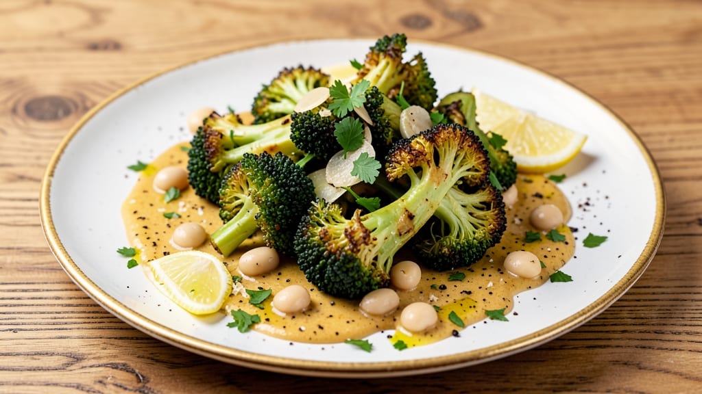 Broccoli and White Bean Caesar Salad Recipe: Crispy Croutons and Creamy Anchovy Dressing Fusion