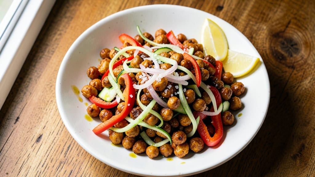 Bean Salad Lunch Recipe: Crunchy Chickpeas and Citrus Brightness
