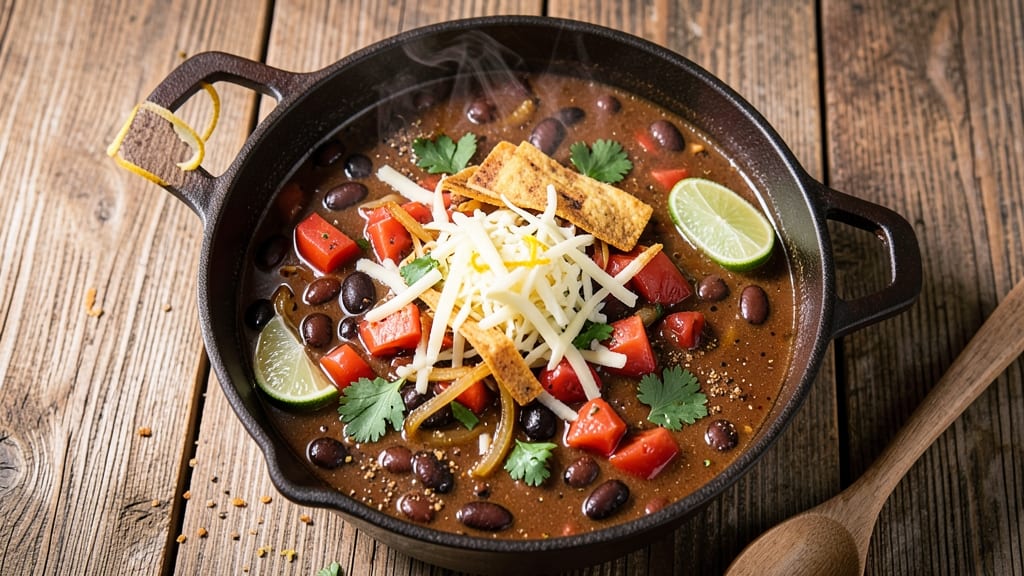 Bean Pot Taco Soup Recipe: Smoky Cumin and Crispy Tortilla Crowns