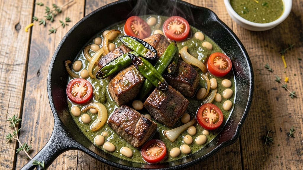 Beef and Bean Chili Verde Recipe: Smoky Tomato and Herb Depth With Tender Beef