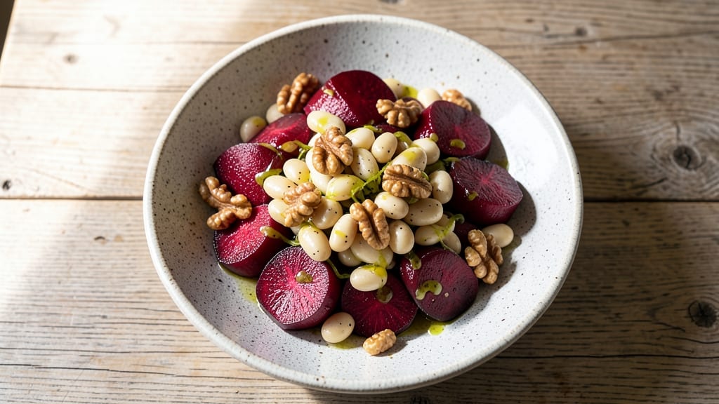 Beetroot and Bean Salad Recipe: Earthy Sweetness With Crunchy Walnut Topping