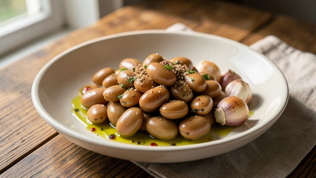Broad Bean Fava Recipe: Crunchy Chickpea-Topped Creaminess