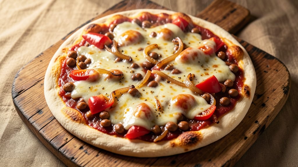 Baked Bean and Pizza Recipe: Smoky Cheddar Crust Over Gooey Pull-Apart Layers