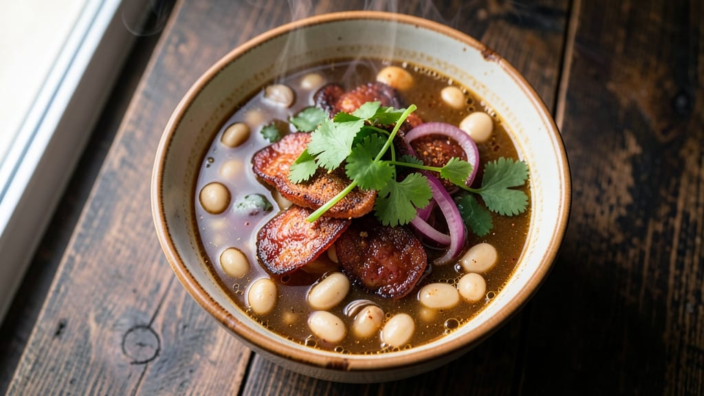 Borracho Beans Soup Recipe: Smoky Beer-Braised Beans With Chorizo Heat