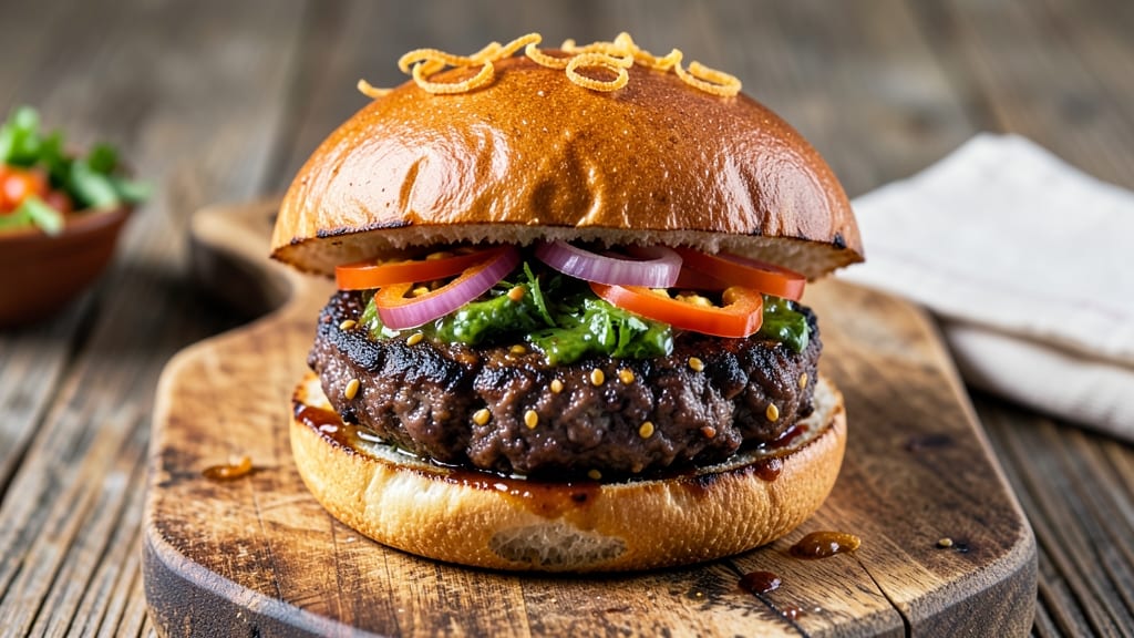 Black Bean Burger Indian Recipe: Spiced Cumin and Cilantro Crunch With Warm Cheese Pulls