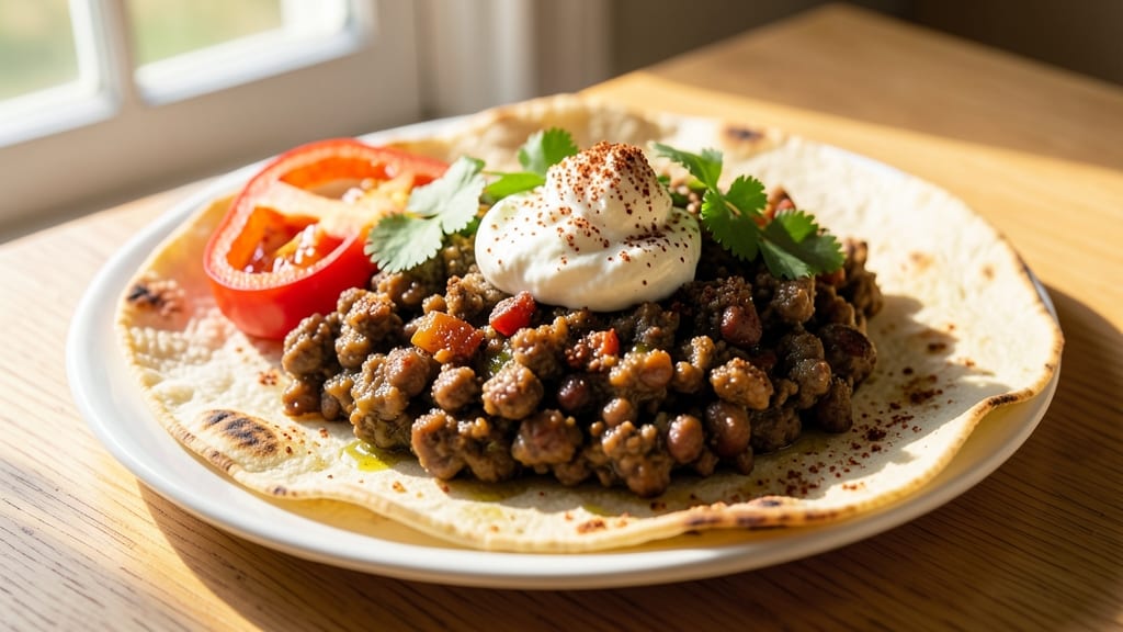 Bean Buddy Recipe: Crispy Tortilla Crown Over Smoky Cheese Streaks