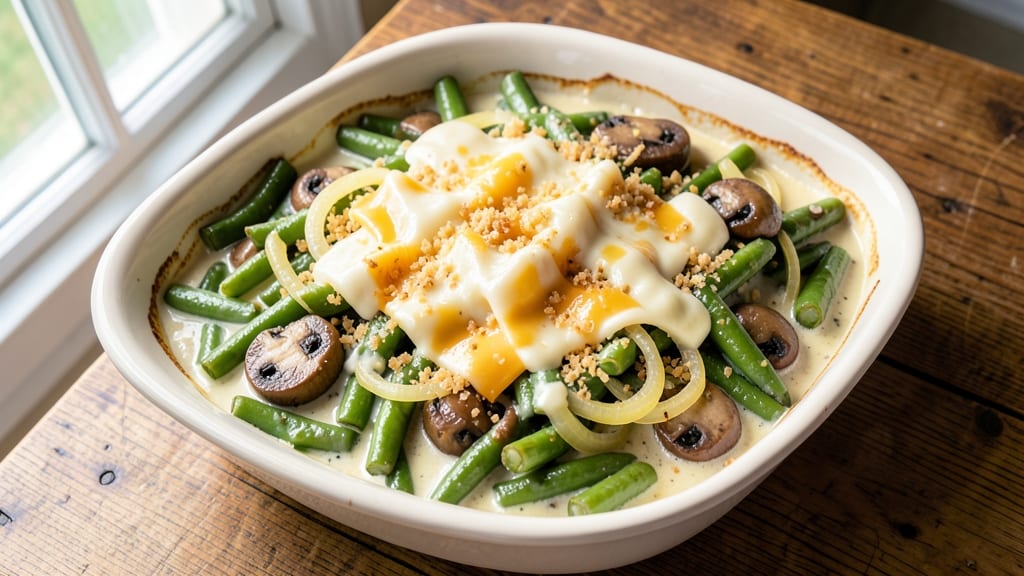 Better Than Bouillon Green Bean Casserole Recipe: Smoky Cheddar Crunch Meets Creamy Onion Rivers