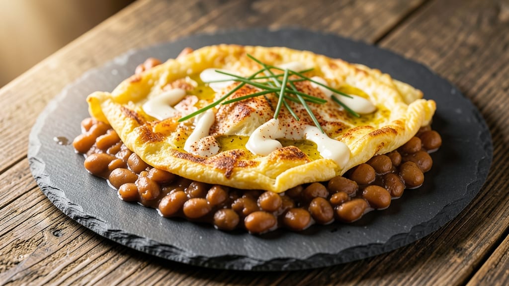 Baked Bean and Egg Omelette Recipe: Smoky-Sweet Breakfast with Crispy Edges