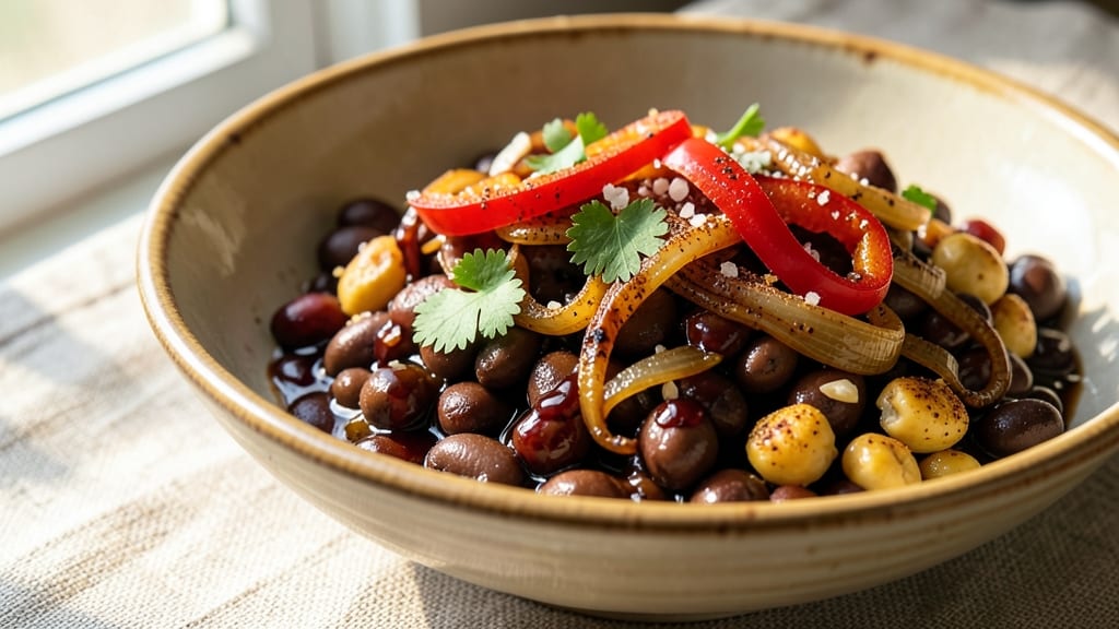 Black Bean Mediterranean Recipe: Crispy-Topped Spice Bowl With Fresh Herb Zing