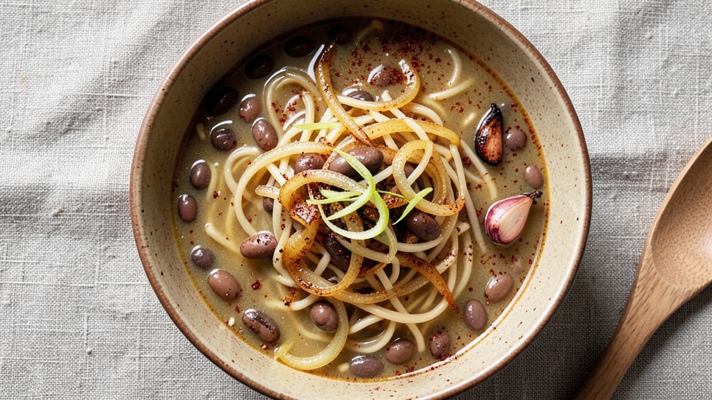 Bean and Noodle Soup Recipe: Smoky Ginger-Kissed Comfort in One Pot