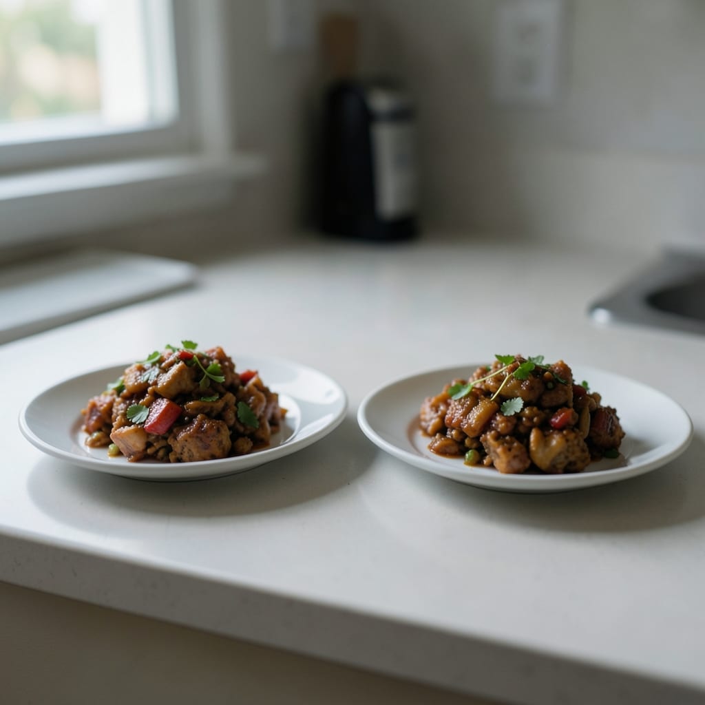 Two versions of the same dish, side by side