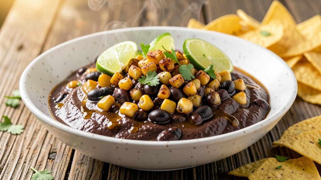 Black Bean Nacho Dip Recipe: Smoky Cumin Crunch Over Velvety Bean Base