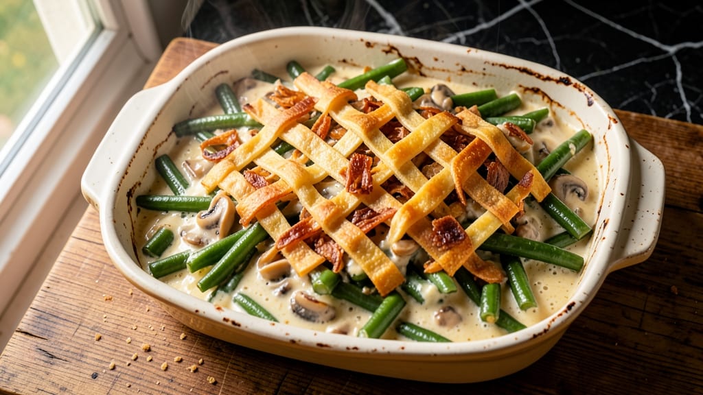 Amish Green Bean Casserole Recipe: Crispy Top, Creamy Bean Bliss in One Dish