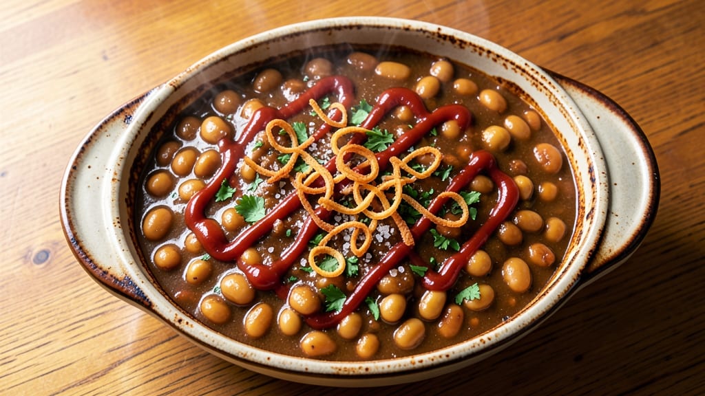 Baked Bean Casserole Recipe: Crock Pot Crispy Top, Gooey Bean Layers