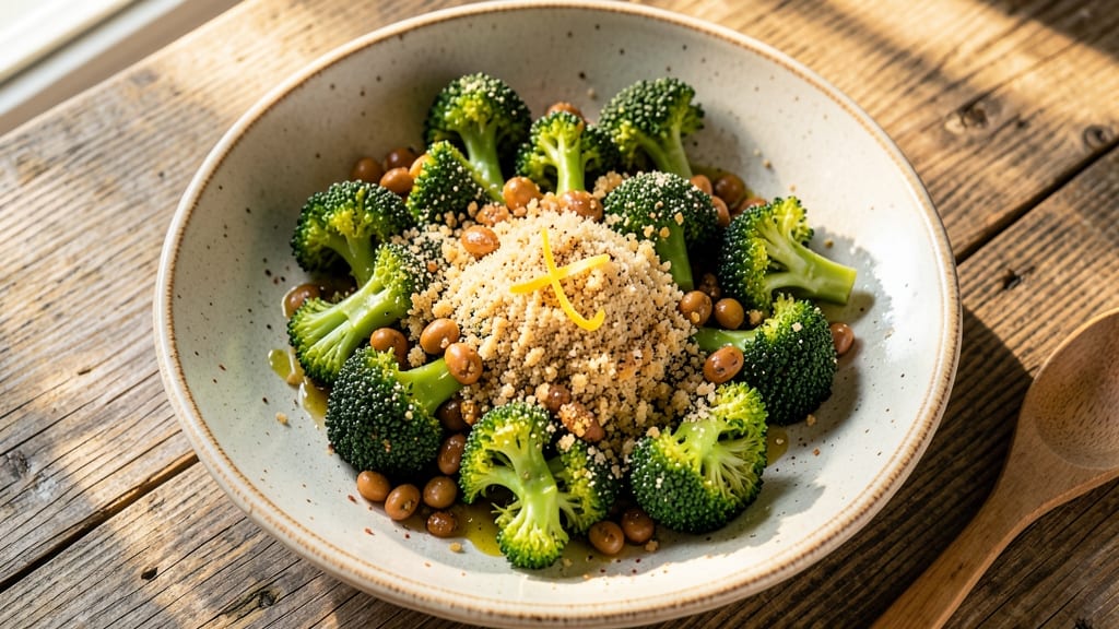 Broccoli Garbanzo Bean Recipe: Crispy-Topped Protein-Packed Side Dish