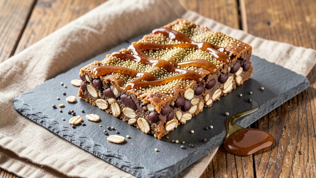 Black Bean Protein Bars Recipe: Crunchy Chia-Topped Energy Packs