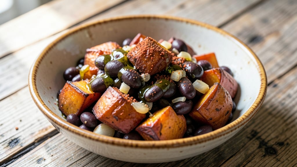 Black Bean and Sweet Potato Entrees Recipe: Hearty Vegan Protein-Packed Bowls