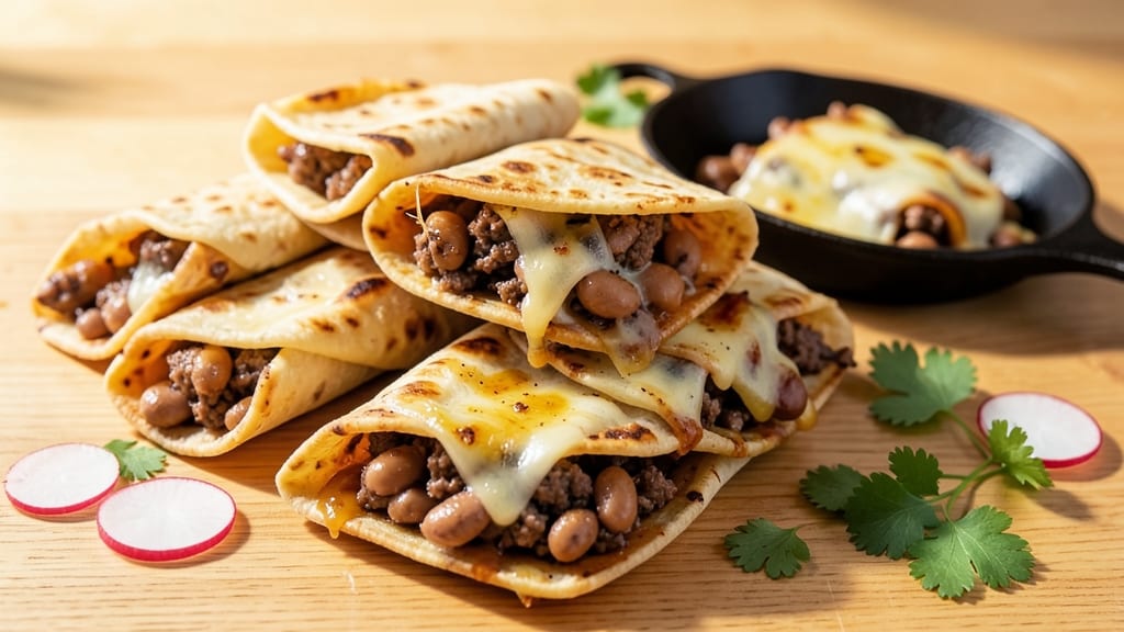 Beef and Bean Taquitos Recipe: Crispy Tortilla Bites With Smoky Cheese Pulls
